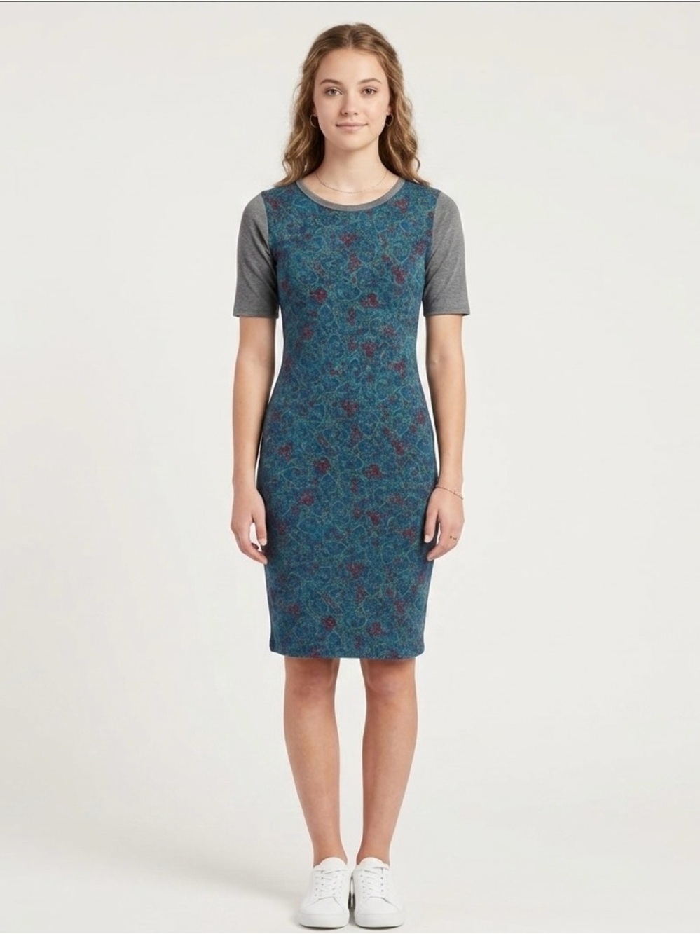 NWT JULIA teal dress by LuLaRoe. Teal Floral Pattern Size XXS